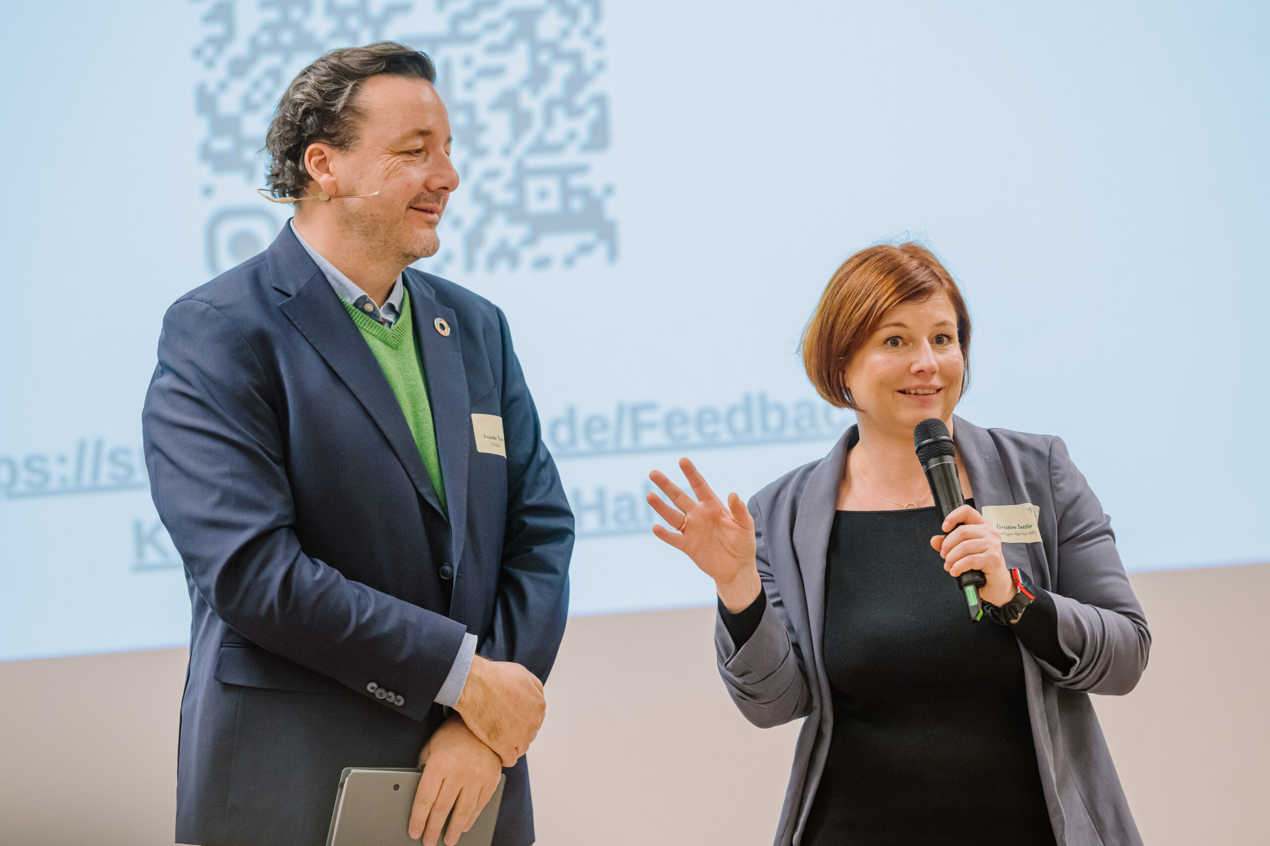 Alexander Thamm und Christine Sattler moderieren den Klimamarktplatz 2025.